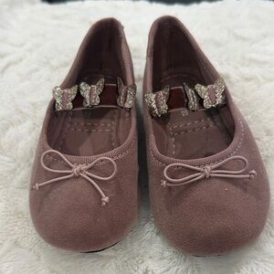Zara Pink Kids Dress Shoes with Butterfly Accents